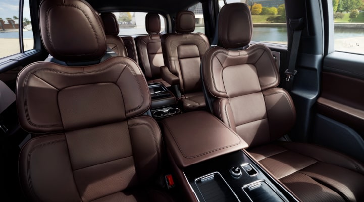 view of 2025 lincoln aviator luxury interior seating for family