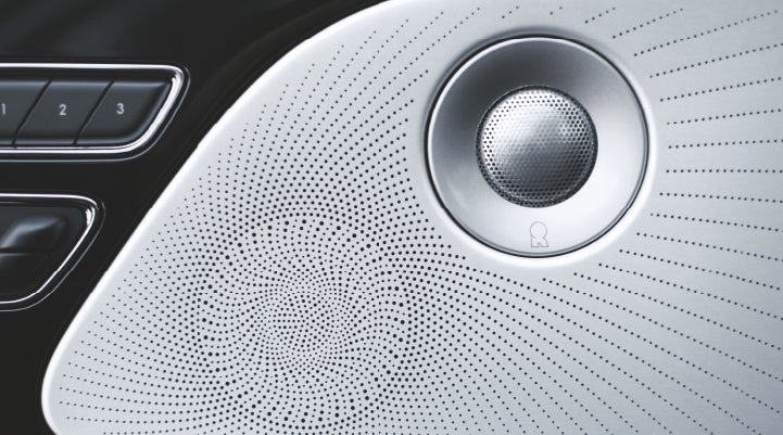 A stylish speaker cover of a 2024 Lincoln Aviator® SUV is shown | Rogers Lincoln in Midland TX
