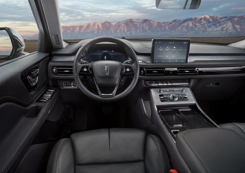 The interior of a Lincoln Aviator® SUV is shown | Rogers Lincoln in Midland TX