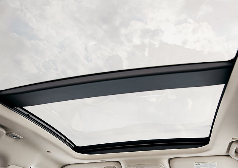 The available panoramic Vista Roof® is shown from inside a 2024 Lincoln Corsair® SUV. | Rogers Lincoln in Midland TX