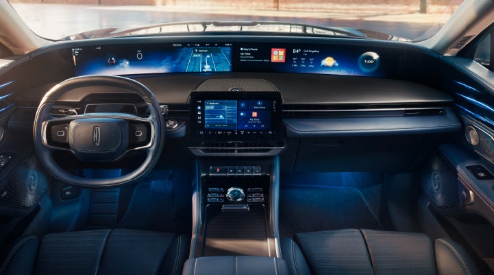 A large panoramic display is shown on the dashboard of a 2025 Lincoln Nautilus® SUV | Rogers Lincoln in Midland TX
