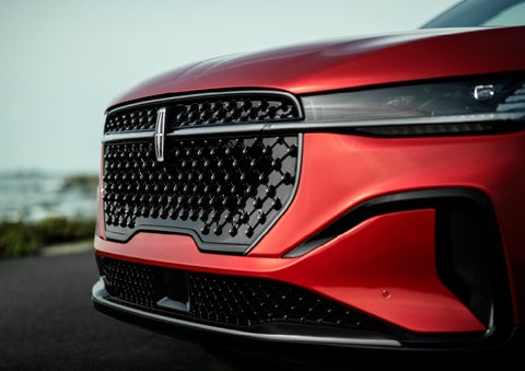 The sleek grille of a 2025 Lincoln Nautilus® SUV with the available Jet Appearance Package makes a bold statement. | Rogers Lincoln in Midland TX