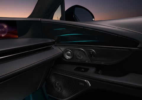 Selectable ambient lighting glows in the passenger door panel. | Rogers Lincoln in Midland TX