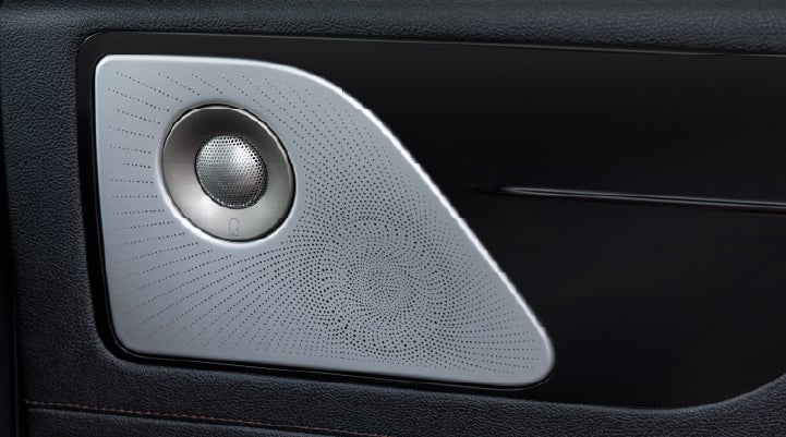 A close-up view of the available Revel® Ultima 3D Audio System. | Rogers Lincoln in Midland TX