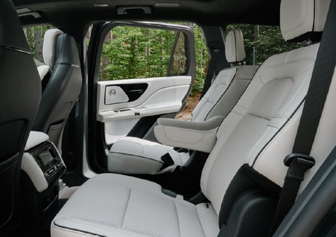 A side view of the second row with captain’s chairs in a 2027 Lincoln Aviator® Black Label™ SUV. | Rogers Lincoln in Midland TX